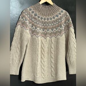 Chico’s Women's Cable Knit Sweater - Beige and Pink - SOLD OUT!! Last chance!